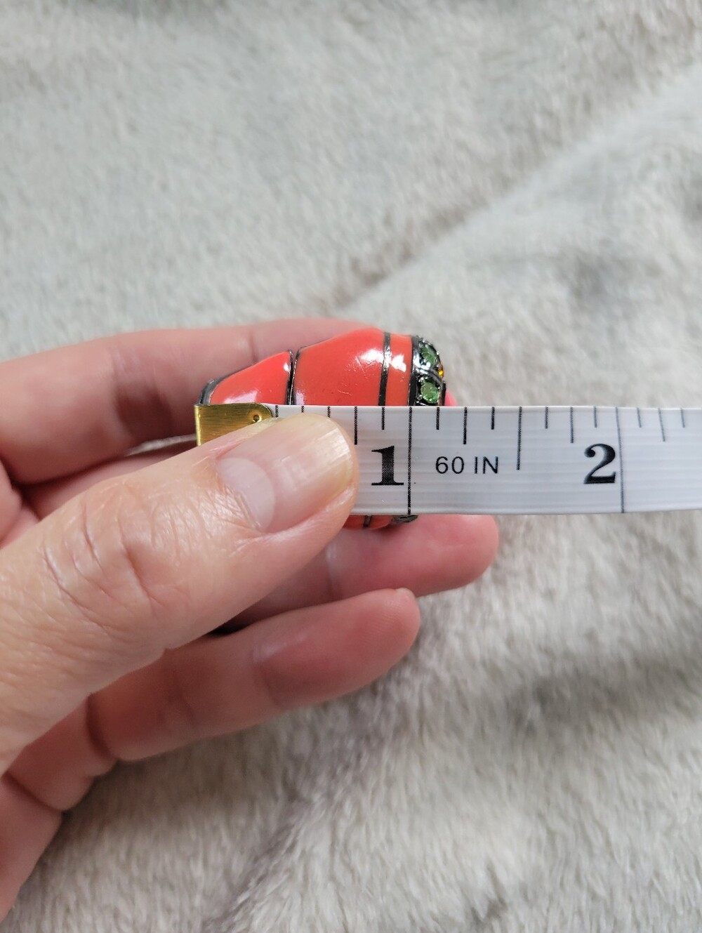 GUC Bold Chunky Mod Coral Pink Cocktail Statement Stretch Ring (US 7.5) - Picture 11 of 15